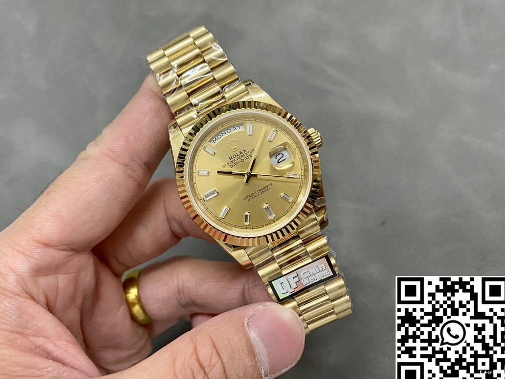 Day Rolex Steel Hourmarker Gold Factory Tungsten QF Dial Date Diamond M228238-0005 v5 0129
